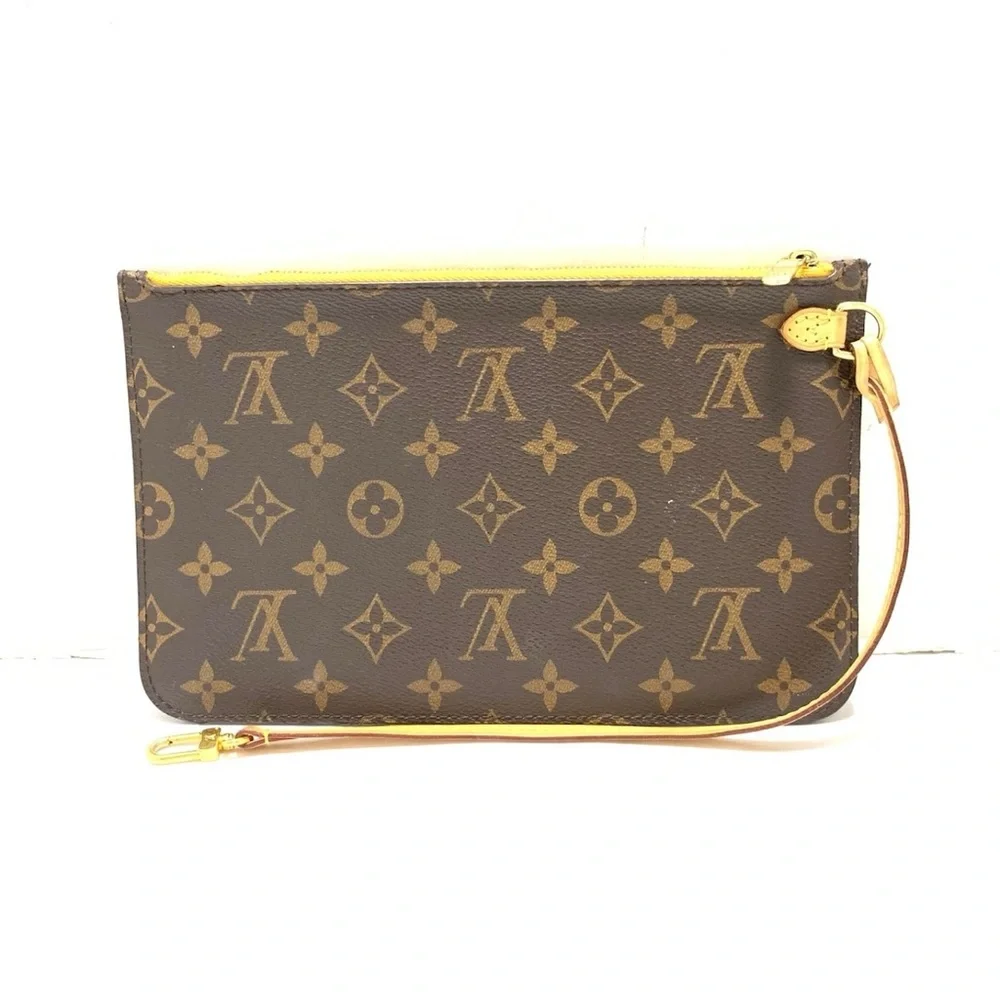 Authentic Louis Vuitton mimosa yellow lining Neverfull GM pouch wristlet